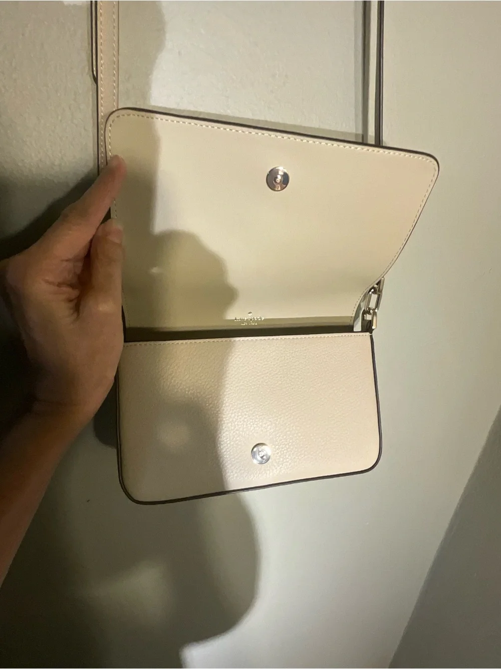 NWOT Kate Spade Two-Tone Pebbled Leather Crossbody Bag in Cream and Taupe